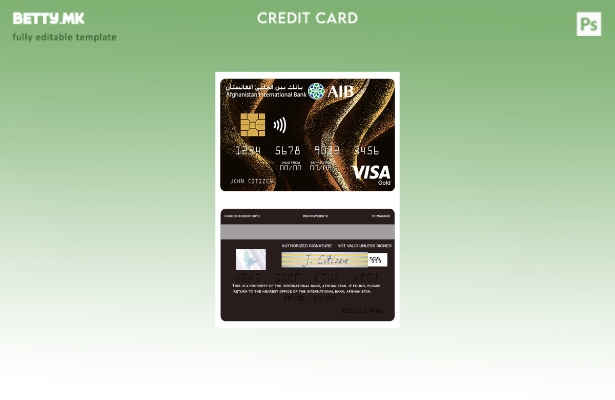 Модерен стил шаблон за златна кредитна картичка за меѓународна банка за виза во 